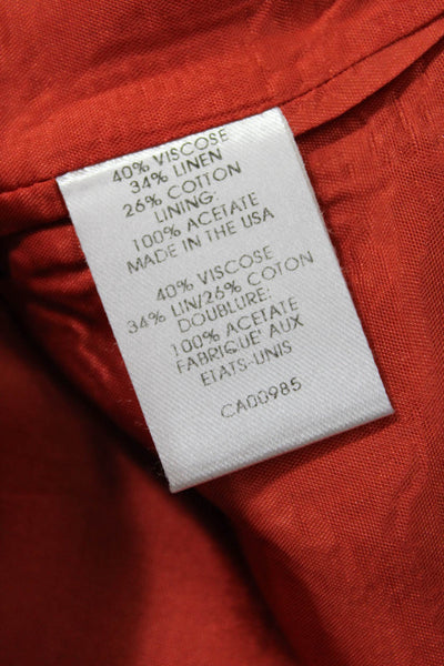 Nanette Lepore Women Sheath Dress Orange V-Neck Knee Length Sleeveless Size 6