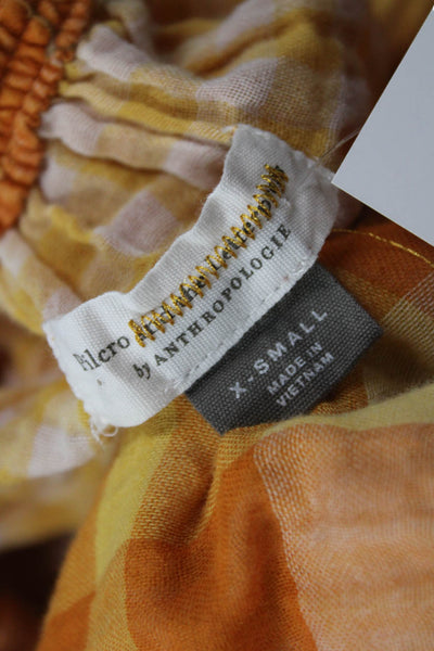 Pilcro and the Letterpress Anthropologie Women Tunic Blouse Orange Size XS