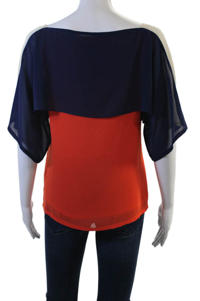 The Cue Womens Dark Blue Sleeveless Cotton Blouse Size XS