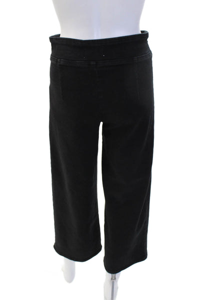 Frame Womens Black Cropped Pants High Rise 24 Inseam Designer Size 1