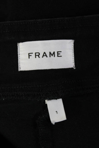 Frame Womens Black Cropped Pants High Rise 24 Inseam Designer Size 1