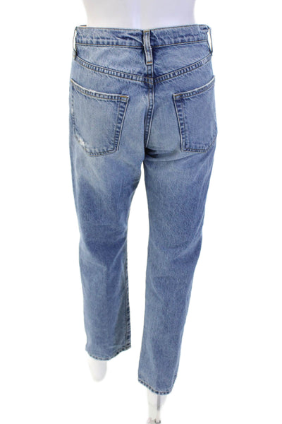 Frame Women Boyfriend Mom Jeans High Rise Blue Button 100% Cotton Size 26