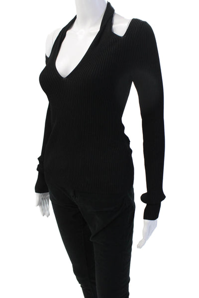 A.L.C. Womens Black V Neck Pullover Size M