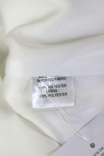 Drew Womens Tunic Blouse White High Neck Sleeveless Button Polyester Size L