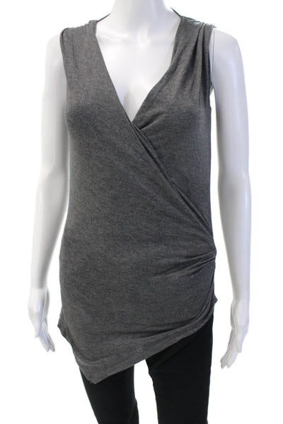 Drew Womens Jersey Tunic Tank V-Neck Dark Gray Sleeveless Rayon Modal Size XS