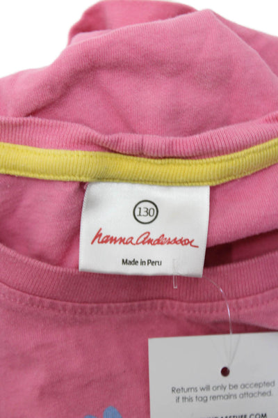Hanna Andersson Girls Cotton Floral Long Sleeve T-Shirt Pink Size 8