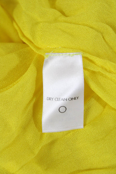 A Piece Apart Women Kaftan Sundress Yellow Silk V-Neck Mini Zip Size 2