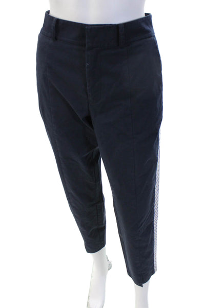Joie Unisex Ankle Cropped Pants Dark Blue Cotton Blend Size 8