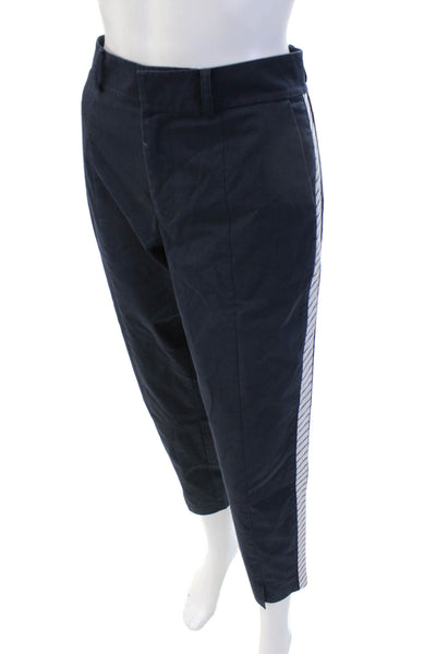 Joie Unisex Ankle Cropped Pants Dark Blue Cotton Blend Size 8