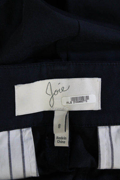 Joie Unisex Ankle Cropped Pants Dark Blue Cotton Blend Size 8