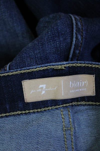 7 For All Mankind Womens Dark Blue Ankle Cropped High Rise Jeans Size 28