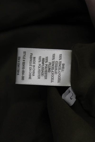 Bella Dahl Women Quilted Army Jacket Green Button Long Sleeve Size L