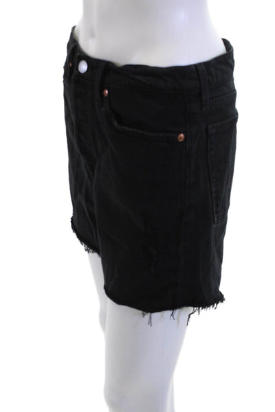 Levis Unisex 90s Black Button Shorts 97% Cotton Size S