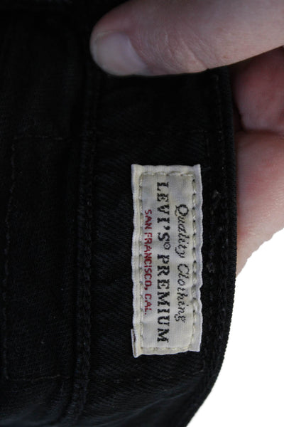 Levis Unisex 90s Black Button Shorts 97% Cotton Size S