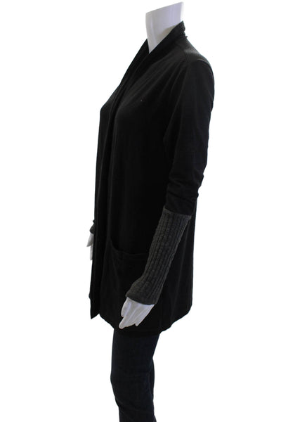 Michael Stars Unisex Cardigan Black Mock Neck Long Sleeve Size One Size