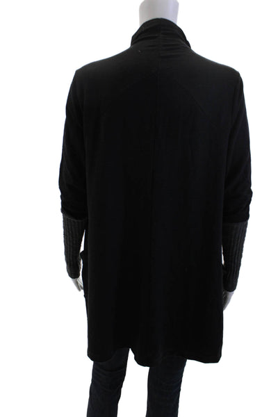 Michael Stars Unisex Cardigan Black Mock Neck Long Sleeve Size One Size