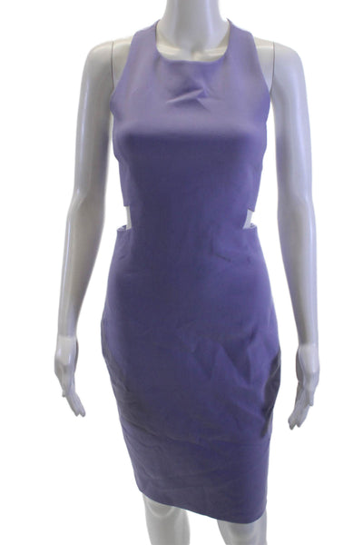 Elizabeth & James Women Bodycon Sheath Dress Purple High Neck Zip Size 4