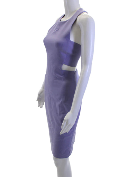 Elizabeth & James Women Bodycon Sheath Dress Purple High Neck Zip Size 4