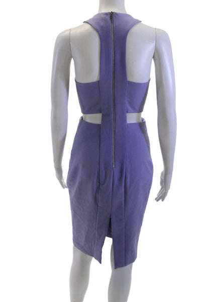 Elizabeth & James Women Bodycon Sheath Dress Purple High Neck Zip Size 4