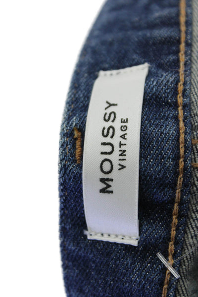 Moussy Womens Dark Blue Ankle Cropped Skinny Jeans Mid Rise Size 24