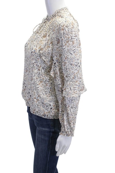 Intermix Women White Bohemian High Neck Long Sleeve Blouse Size 0