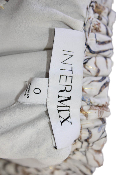 Intermix Women White Bohemian High Neck Long Sleeve Blouse Size 0