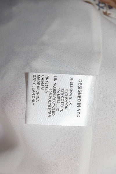 Intermix Women White Bohemian High Neck Long Sleeve Blouse Size 0