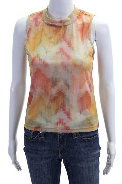 Ba&Sh Womens Mock Neck Sleeveless Tank Beige Size S