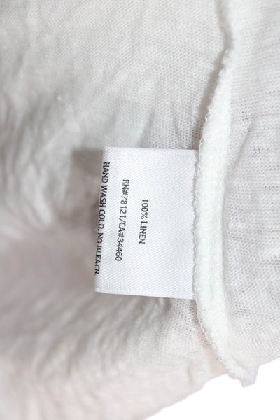 Eileen Fisher Womens Basic Sleeveless Linen Tank White Round Neck Size S