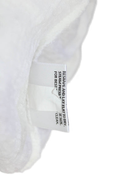 Eileen Fisher Womens Basic Sleeveless Linen Tank White Round Neck Size S