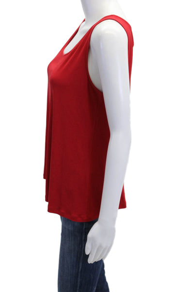 Eileen Fisher Women Red Basic Tank Sleeveless Round Neck Size M