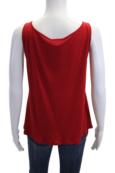 Eileen Fisher Women Red Basic Tank Sleeveless Round Neck Size M