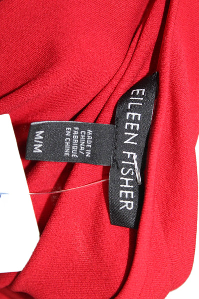 Eileen Fisher Women Red Basic Tank Sleeveless Round Neck Size M
