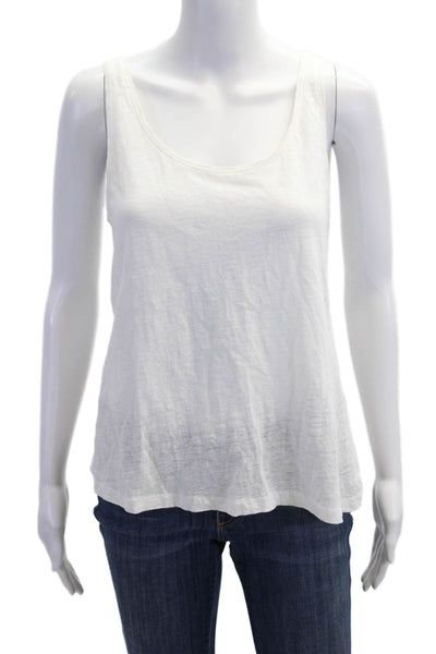 Eileen Fisher Women Petite White Sleeveless Basic Tank Size M