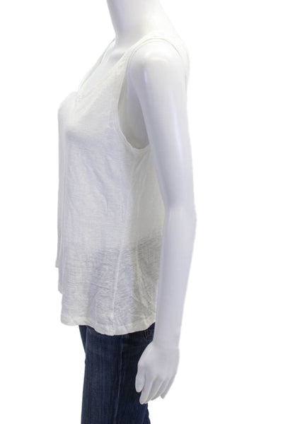 Eileen Fisher Women Petite White Sleeveless Basic Tank Size M