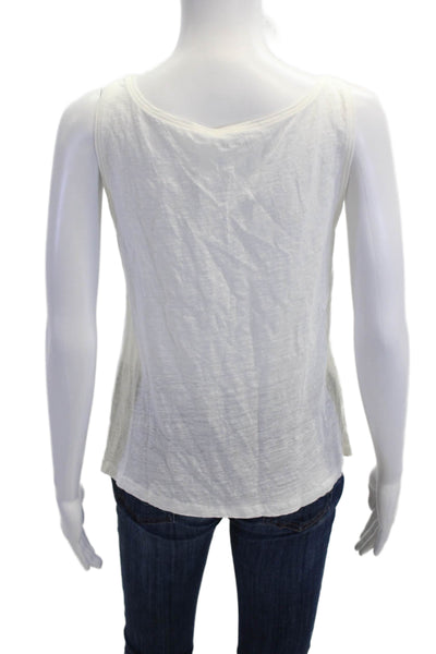 Eileen Fisher Women Petite White Sleeveless Basic Tank Size M