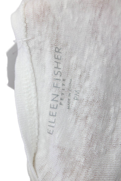 Eileen Fisher Women Petite White Sleeveless Basic Tank Size M
