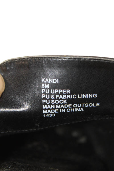 Steve Madden Womens Embossed Leather Kandi Mules Black Size 8 Medium