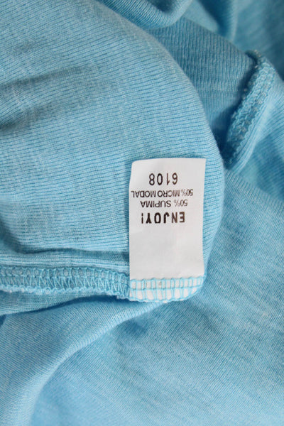 Michael Stars Women Basic Sleeveless Tank Light Blue Round Neck Size One Size