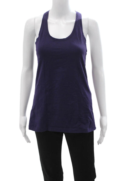 Lululemon Women Purple Basic Round Neck Tank Cotton Modal Size 10