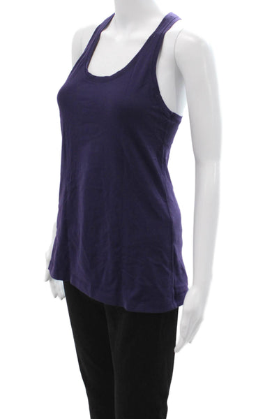 Lululemon Women Purple Basic Round Neck Tank Cotton Modal Size 10