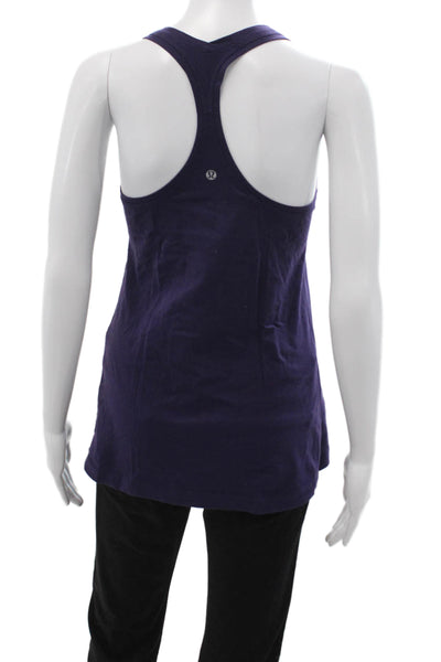 Lululemon Women Purple Basic Round Neck Tank Cotton Modal Size 10