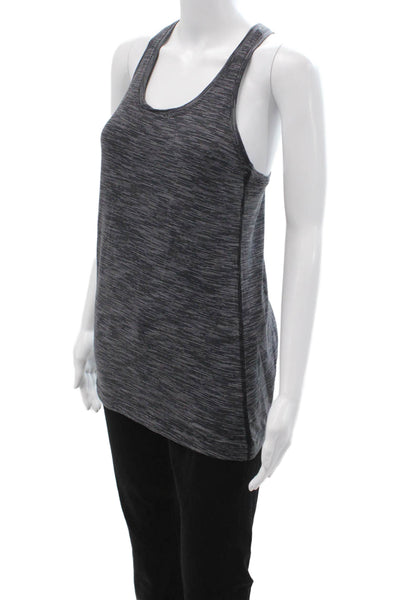 Lululemon Women Striped Dark Gray Nylon Sleeveless Round Neck Tank Size 10