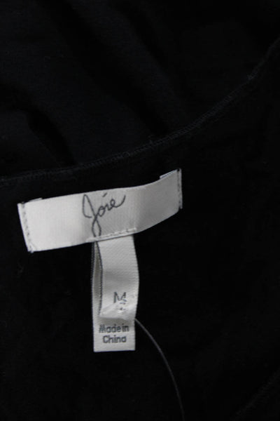 Joie Women Black Basic Sleeveless Tank Round Neck Viscose Elastane Size M