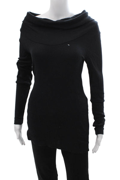 Splendid Womens Black Turtleneck Pullover Sweater Pima Modal Blend Size L