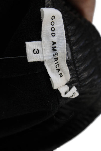 Good American Womens Black Jogger Pants Drawstring Polyurethane Size 3