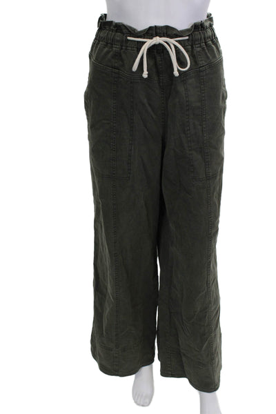 Splendid Women Cargo Jogger Pants Army Green Button Size M