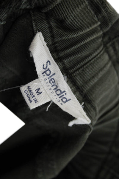 Splendid Women Cargo Jogger Pants Army Green Button Size M