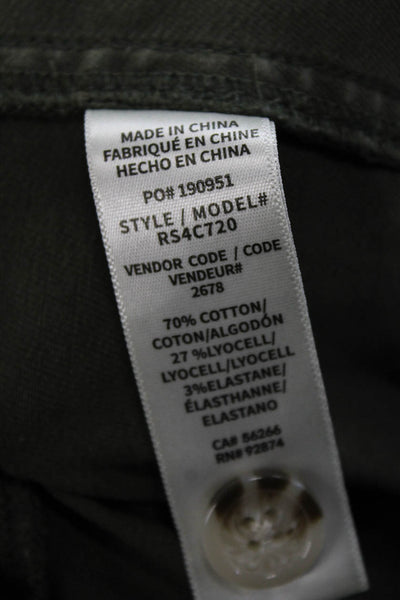 Splendid Women Cargo Jogger Pants Army Green Button Size M