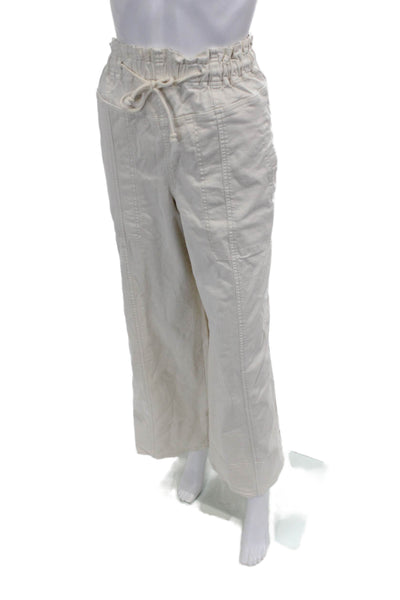 Splendid Women Cropped Paperbag Pants White Size M